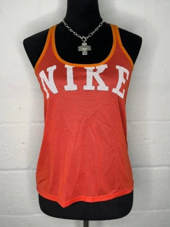 Tops - Y2K Nike Orange Mesh Jersey Racer-back Tank Top -Size medium!